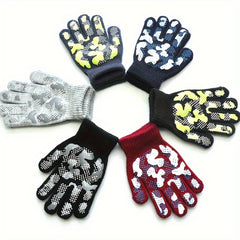 Kids Winter Knitted Gloves Elastic Grip Warm Keeping Children's Gloves