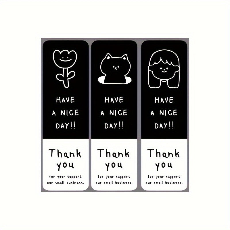 51pcs Minimalist Thank You Sticker Sealing Packaging Decoration Milk Tea Cup