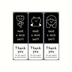 51pcs Minimalist Thank You Sticker Sealing Packaging Decoration Milk Tea Cup