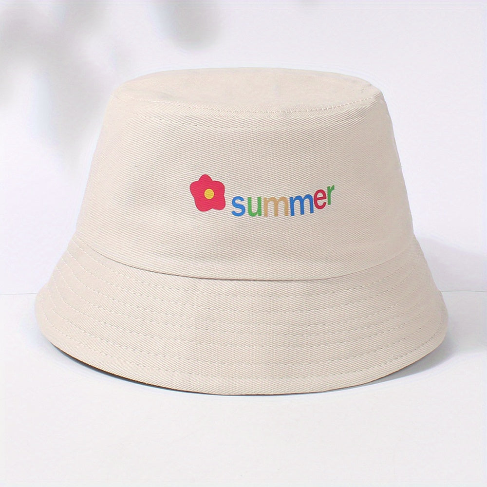 Summer Flower Print Bucket Hat Lightweight Casual Fisherman Cap