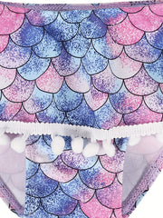 Toddler Girls Bikini Tankini Swimsuit Ruffle Trim Top & Skort Set