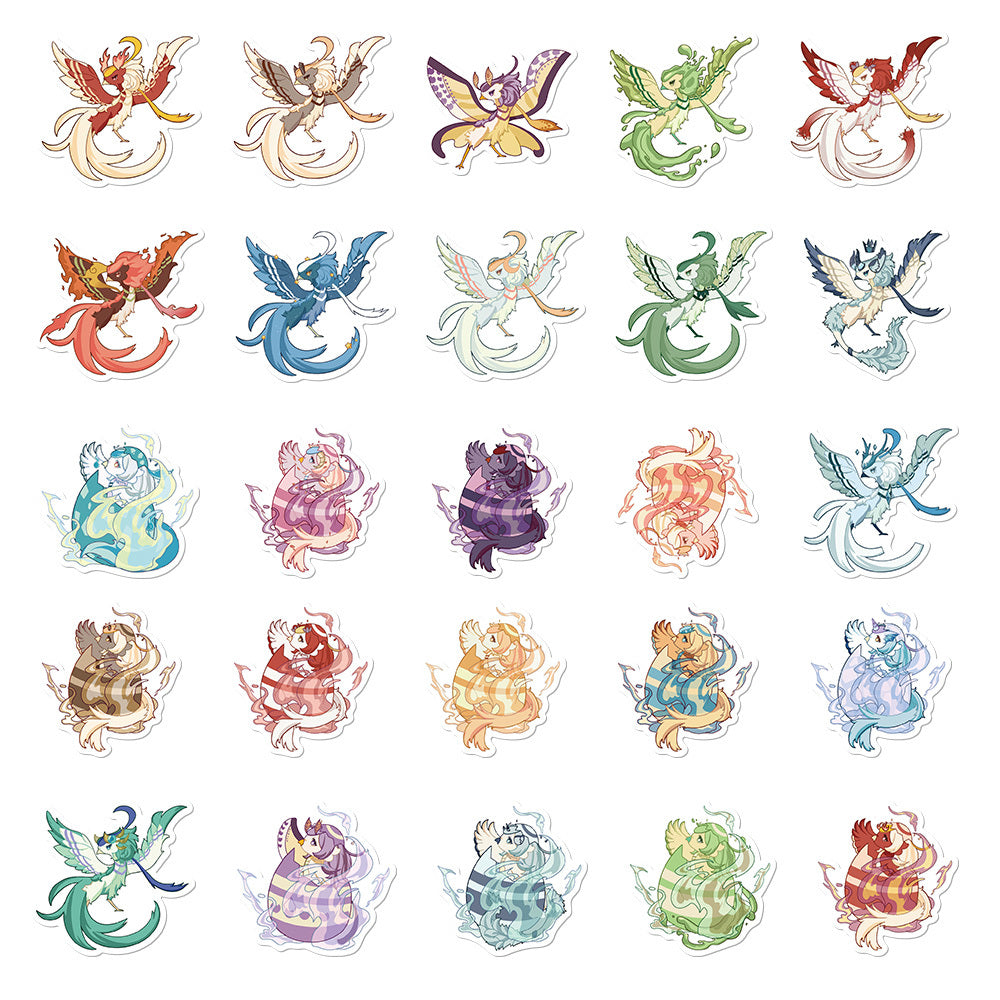 50 Unique Phoenix Stickers Creative Designs Waterproof & Self Adhesive