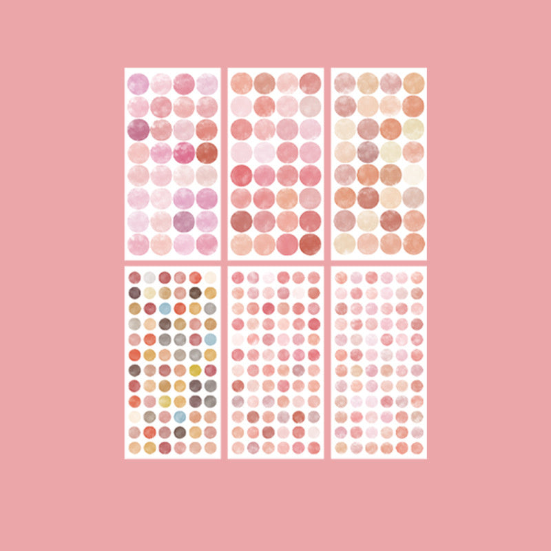 Time Series Label Dot Stickers Round Decorative Stickers 6pcs