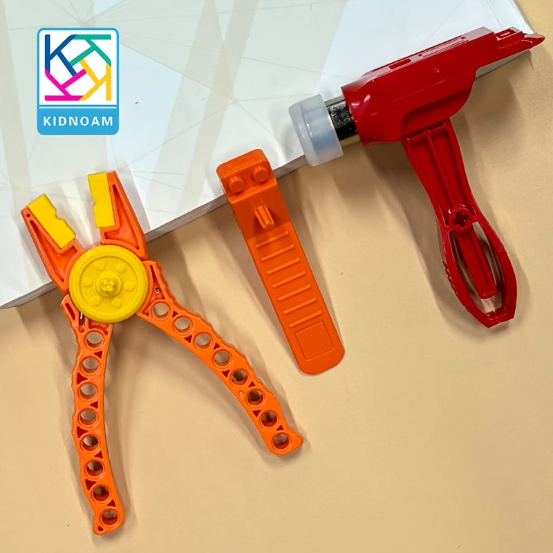 KIDNOAM 3pcs Orange Pliers Disassembly Set Building Blocks Assembly Parts Tool