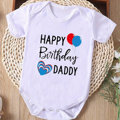 Baby Birthday Daddy Short Sleeve Onesie
