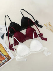 3pcs Girls Lace Camisole Bras No Steel Ring Soft Bralette Underwear
