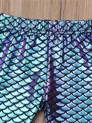 Toddler Girls Fish Scale Graphic Leggings Slim Pants