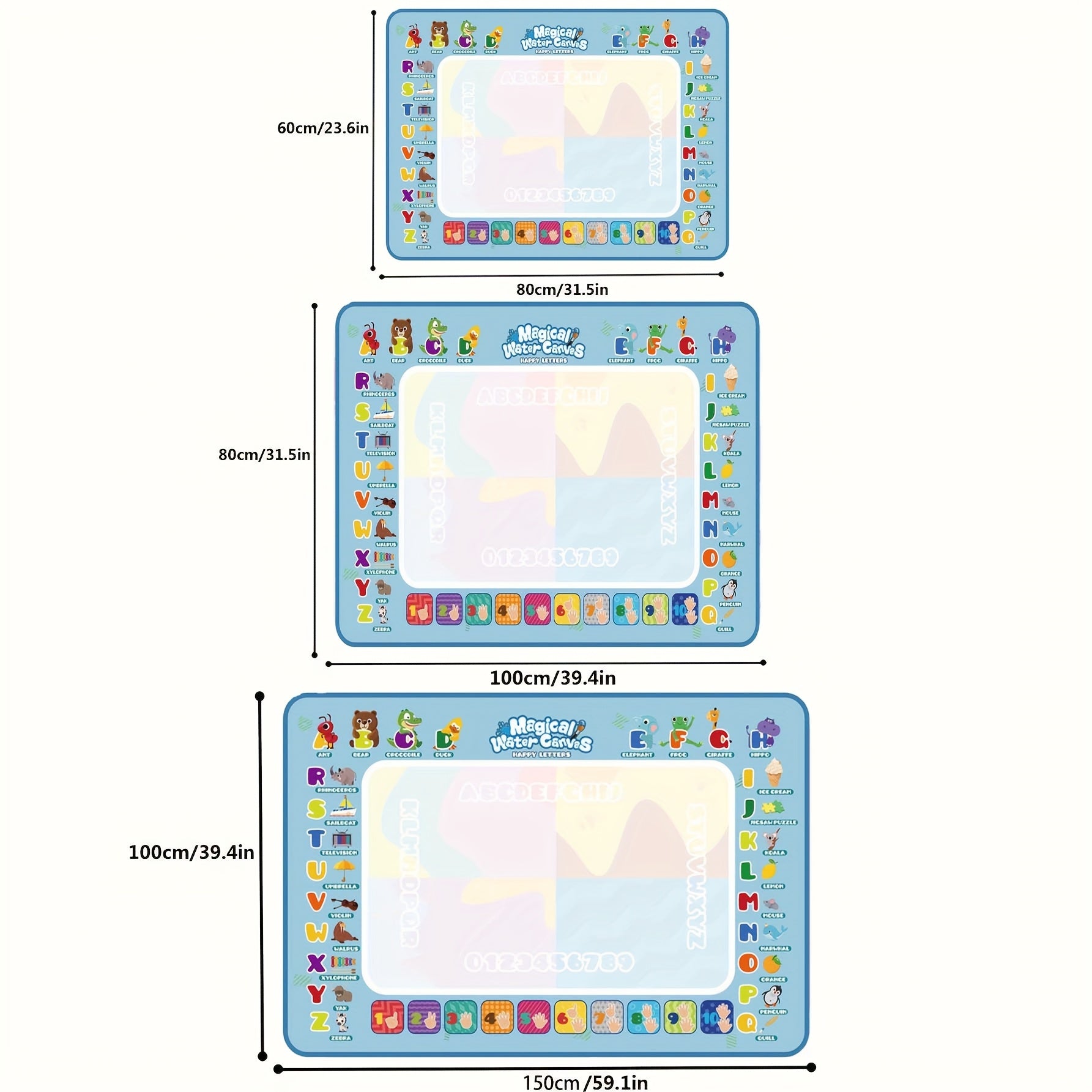 Kids Watercolor Canvas Doodle Painting Mat Toy