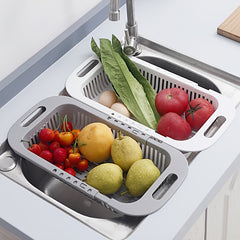 Adjustable Over the Sink Drain Basket for Fruits & Veggies