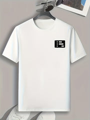 Geometric Pattern Print Men's Sports T-shirt for Fitness Activities