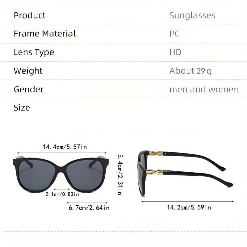 Large Square Sunglasses Casual Twist Gradient Glasses UV400