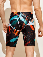 Quick Dry Men's Swim Boxer Briefs for Swimming and Surfing