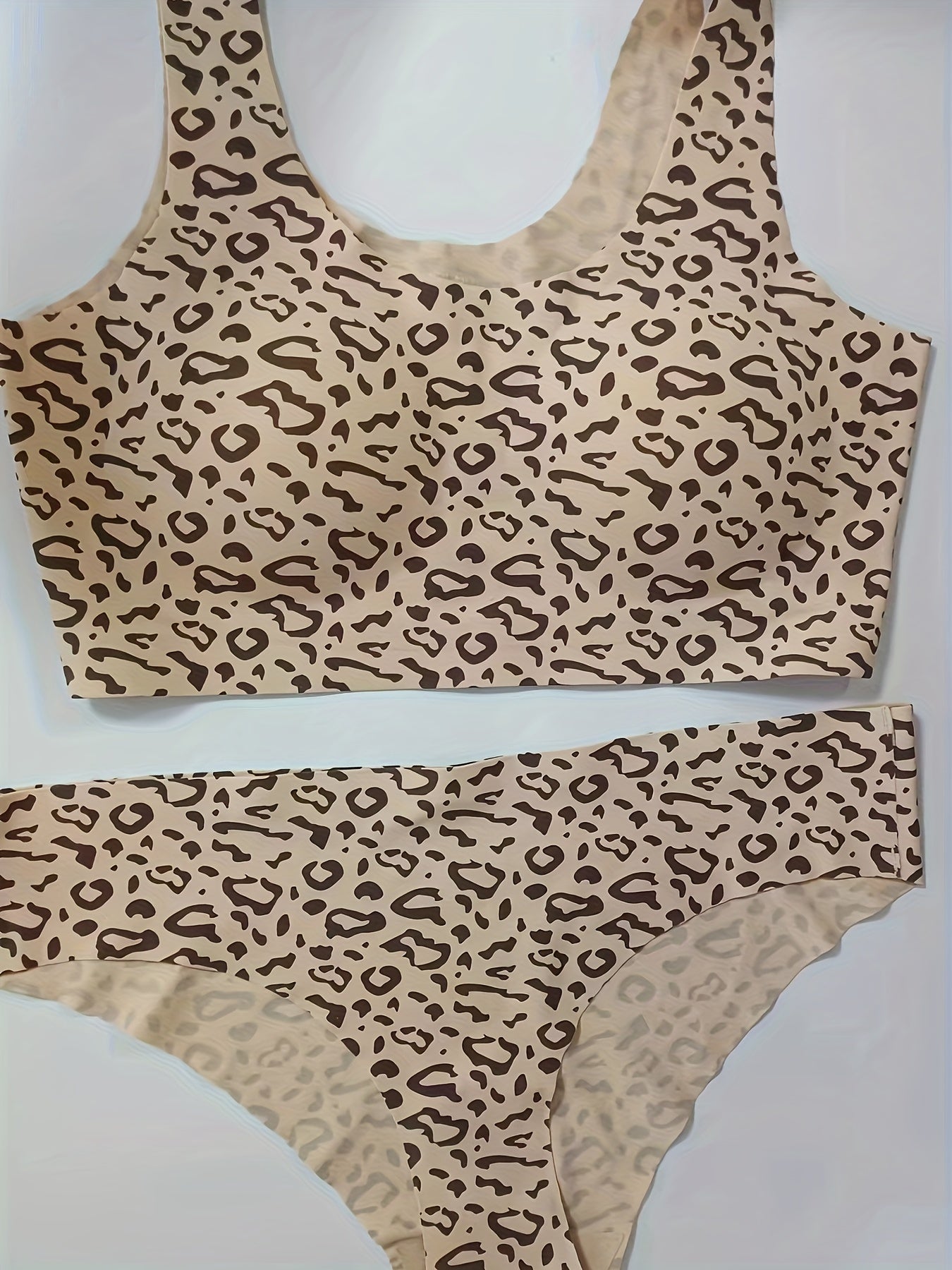 Leopard Lingerie Set - Wireless Bra & Panties