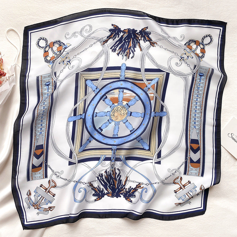 Lightweight Silk Head Scarves Square Bandanas for Women