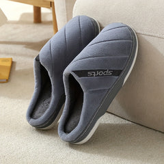 Men's Stripped Fleece Slip On Slippers Warm Keep Assorted Colors Casual Shoes