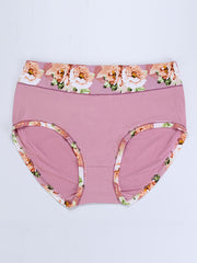 5pcs Floral Printed Briefs Beauty Buttock Mid Waist Panties For Women