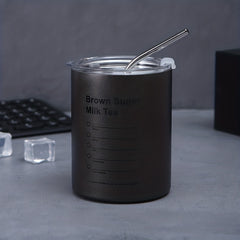 320 600ml Stainless Steel Coffee Cup Large Capacity Vacuum Straw Cup
