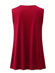 Women's Rhinestone Cut Out Tank Top for Summer