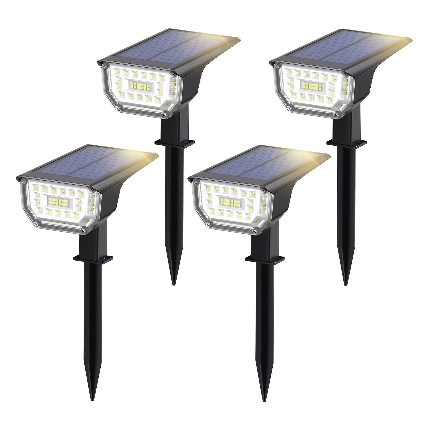 4pcs Solar Lawn Lights Outdoor Waterproof Spotlights 67 LED RGB Floor Lights
