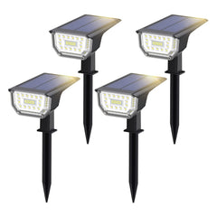 4pcs Solar Lawn Lights Outdoor Waterproof Spotlights 67 LED RGB Floor Lights