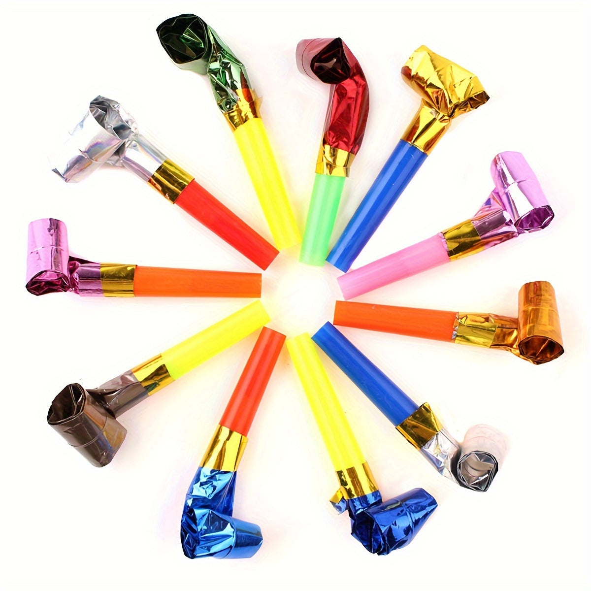 10pcs Plastic Whistles - Birthday Party Cheering Props