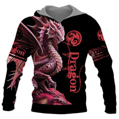 Dragon 3D Print Hoodie Men Graphic Hooded Pullover Autumn Clothing