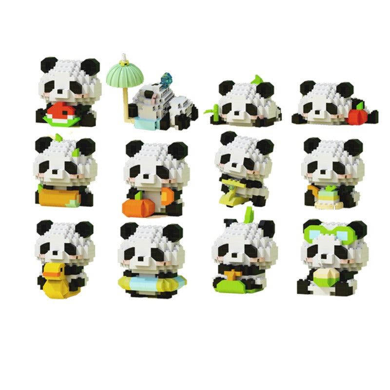 12pcs Panda Blocks Building Set - Ideal Gift for Halloween, Thanksgiving