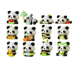 12pcs Panda Blocks Building Set - Ideal Gift for Halloween, Thanksgiving
