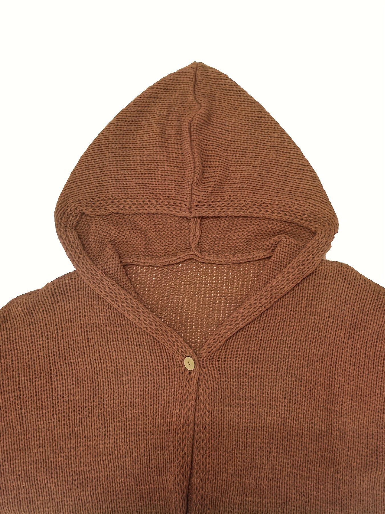 Long Sleeve Button Hooded Cardigan