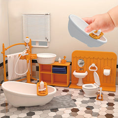 Doll Furniture Bathroom Bedroom Kitchen Living Room DIY Doll House Toys