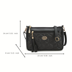 Quilted Crossbody Bag PU Shoulder Bag Women's Casual Handbag
