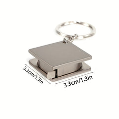 1pc Retractable Ruler Tape Key Chain Outdoor Camping Hiking
