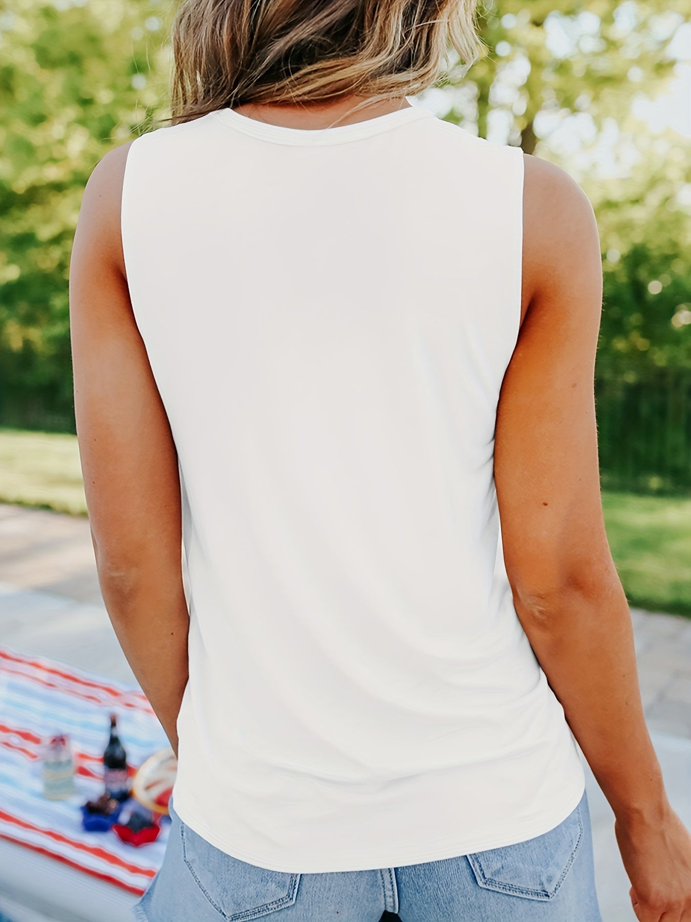 Skeleton & NEVER BETTER Print Tank Top Summer Sleeveless Top