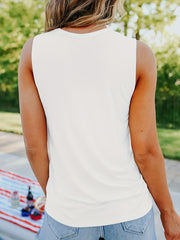 Skeleton & NEVER BETTER Print Tank Top Summer Sleeveless Top