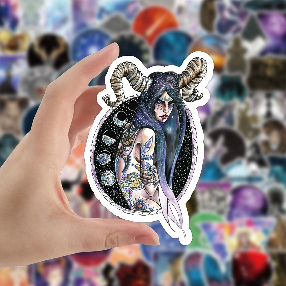 100pcs Zodiac Sign Stickers for Water Bottles Laptops Skateboards