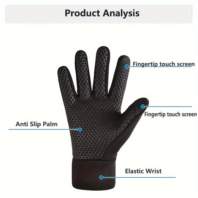 Cold proof Sports Gloves for Outdoor Activities - Touch Screen, Non-slip Grip