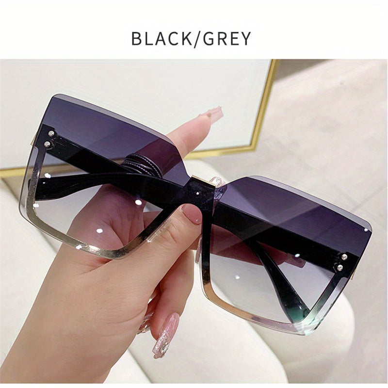 Square Rimless Sunglasses UV400 Sun Shades for Vacation