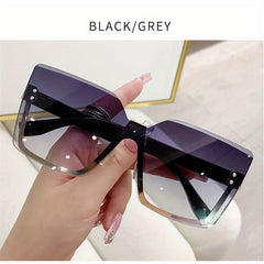 Square Rimless Sunglasses UV400 Sun Shades for Vacation