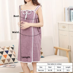 Soft Coral Velvet Shower Skirt Absorbent Bath Towel