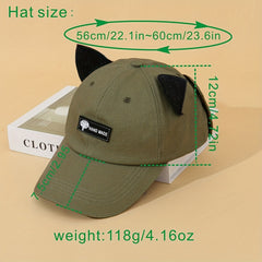 Vintage Flip Sunglasses Baseball Cap Aviator Cartoon Ear Sports Hat