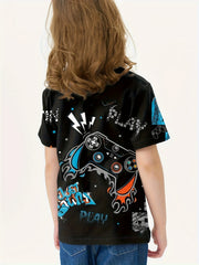 Gamepad Graphic Short Sleeve T-shirt for Kids