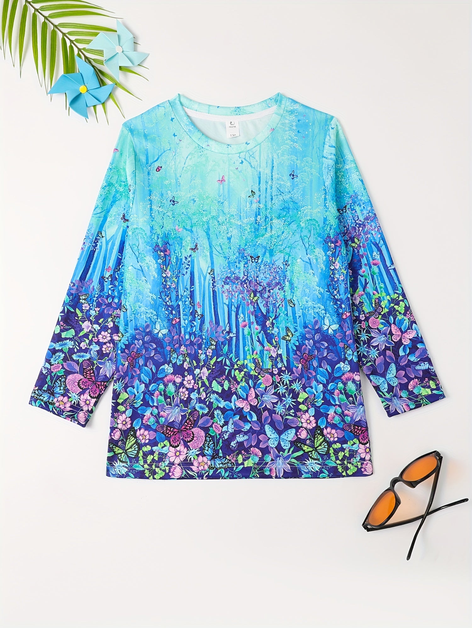 Magic Forest Long Sleeve T shirt 3D Print Tees for Girls