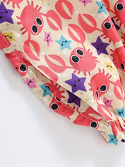 Toddler Boys Crab Graphic Thin Waist Shorts Swim Trunks