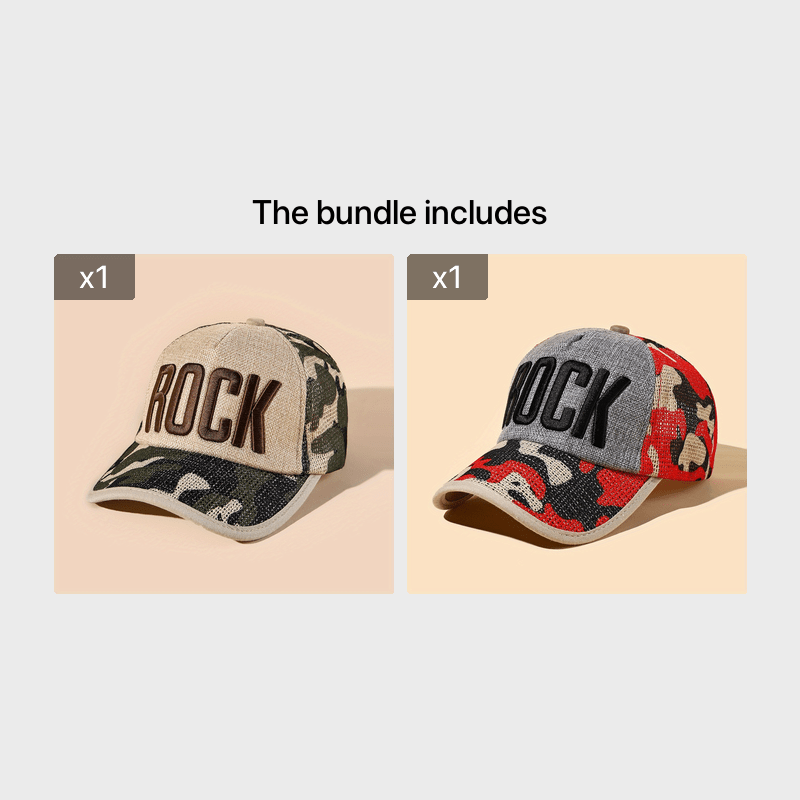Embroidered Alphabet ROCK Baseball Cap Outdoor Sunscreen Cap