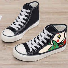 Christmas Plush Lined Chunky Canvas Sneakers