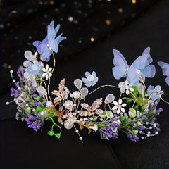 Mesh Butterfly Headband Faux Pearl Hair Hoop Women's Hair Accessories