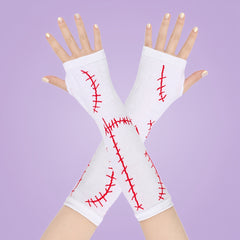 Halloween Costume Gloves 11 8in Fingerless Stitched Elastic Cosplay Accessory