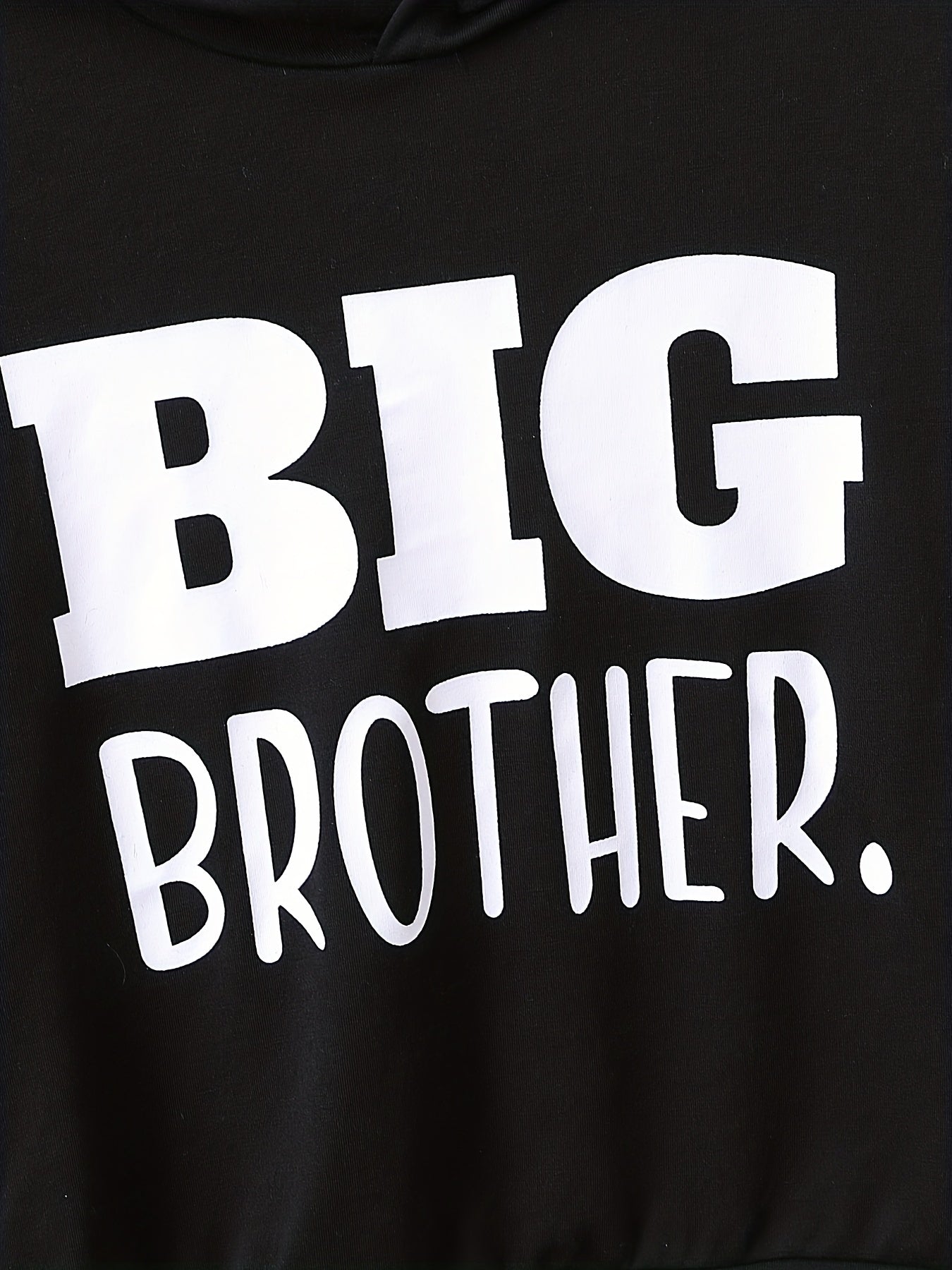 BIG BROTHER Letter Print Boys Casual Pullover Long Sleeve Hoodies