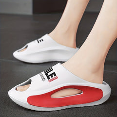 Unisex Alphabet Detail Non Slip Platform Slides