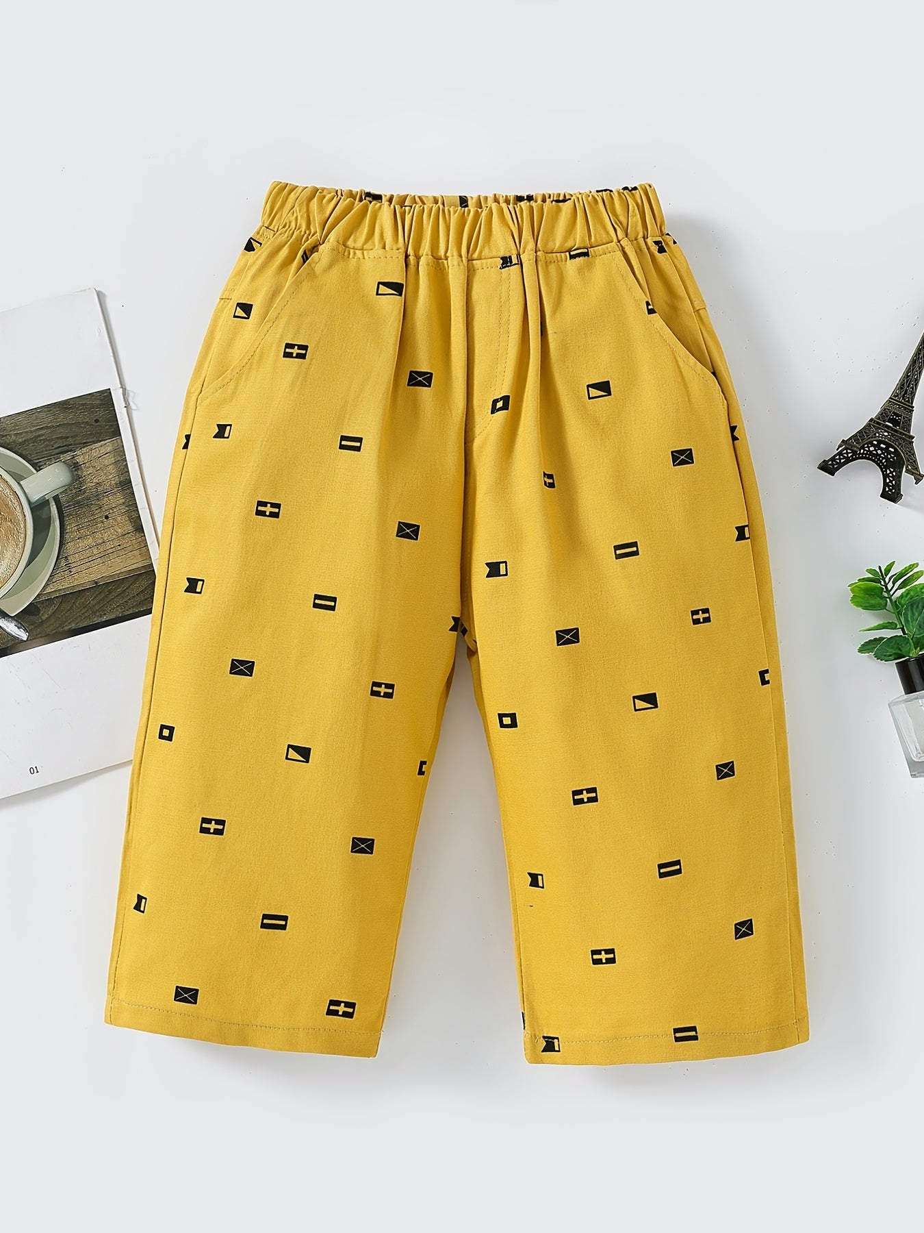 Boys Geometric Pattern Shorts Loose Fit Casual Summer Kids Clothes
